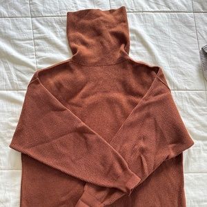 Free People Softly Structured Knit Tunic In rusty orange, size small